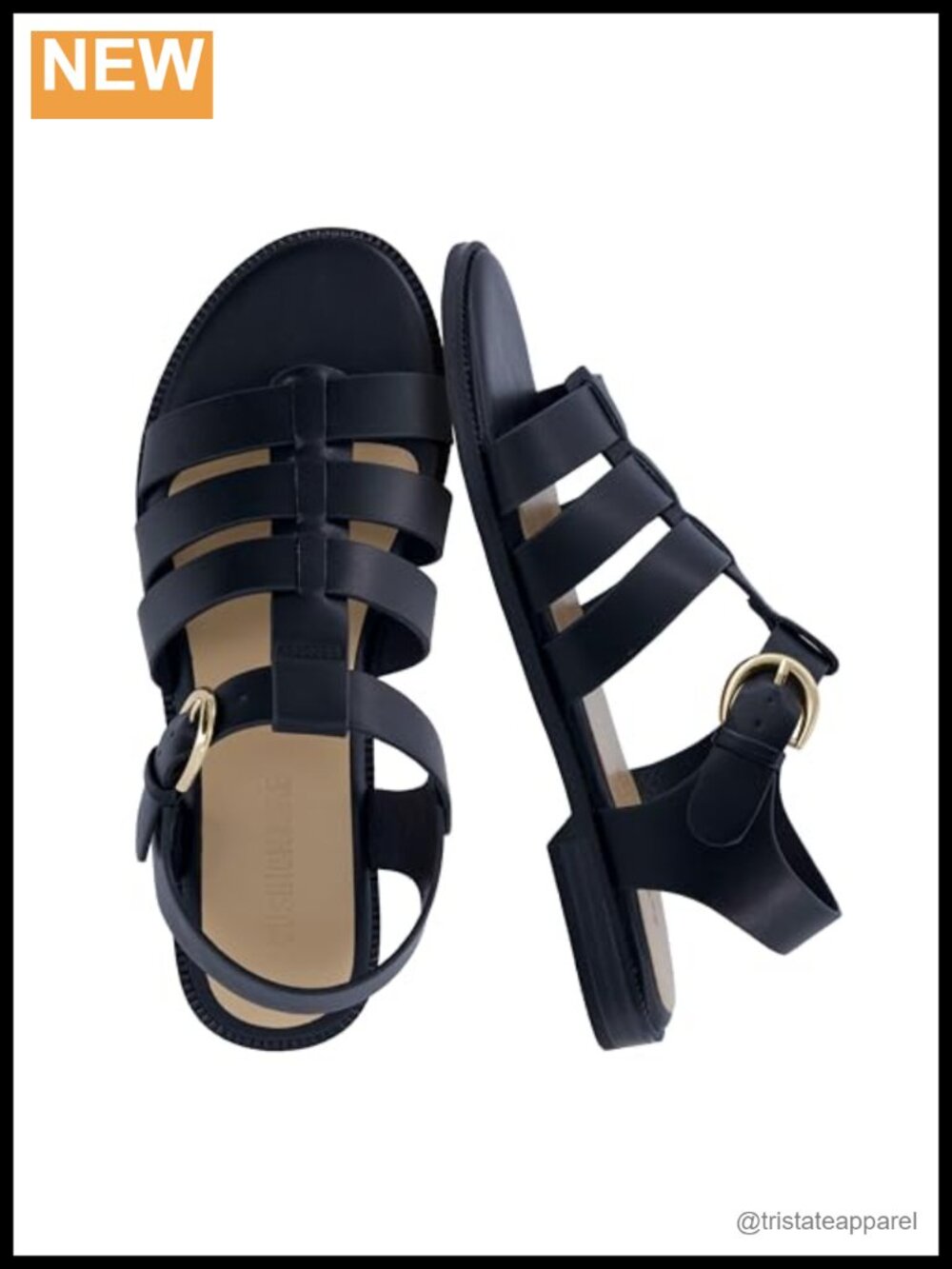 Vegan Leather Strappy Fisherman Sandal Memory Foam Ankle Strap Flat